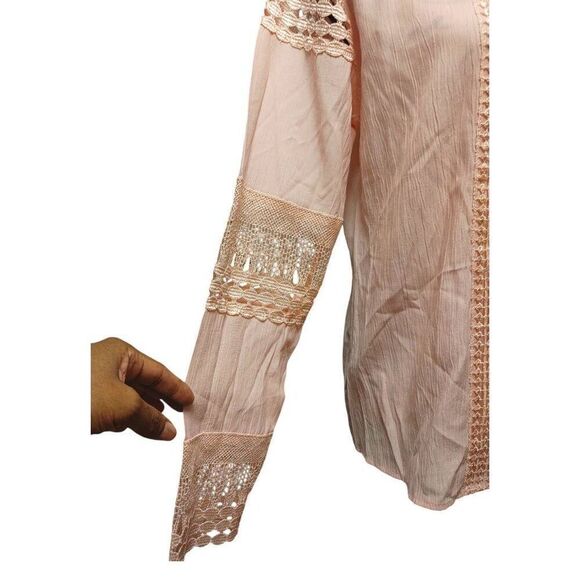 AQE Fashion Peach Long Sleeve Blouse Sz  EU XL/US L - Picture 6 of 9